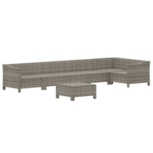 Salon De Jardin Meuble D'extérieur Ensemble De Mobilier 7 Pièces Avec Coussins Gris R