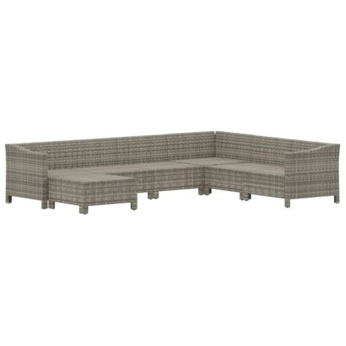 Salon De Jardin Meuble D'extérieur Ensemble De Mobilier 7 Pièces Avec Coussins Gris R