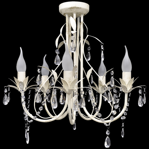 Lustre Antique Cristal 42,5 Cm - Blanc