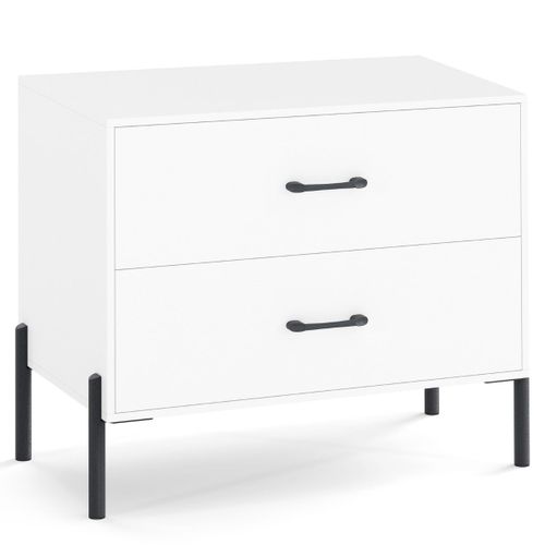 Commode à 2 Tiroirs 71 X 40 X 61 Cm Solution De Rangement Fonctionnelle Style Moderne