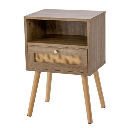 Table De Chevet En Rotin 40 X 30 X 60,5 Cm Rangement Pratique Style Bohème Naturel 20