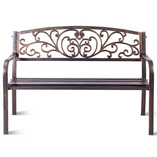 Banc De Jardin 127 X 60 X 85 Cm Haute Qualité Design Élégant Romantique En Métal Noir