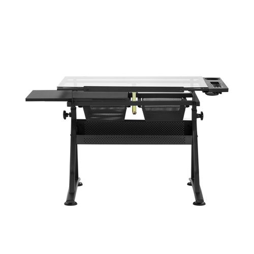 Table à Dessin Bureau Inclinable 120 X 60 X 90 Cm Plateau En Verre 14_0003606