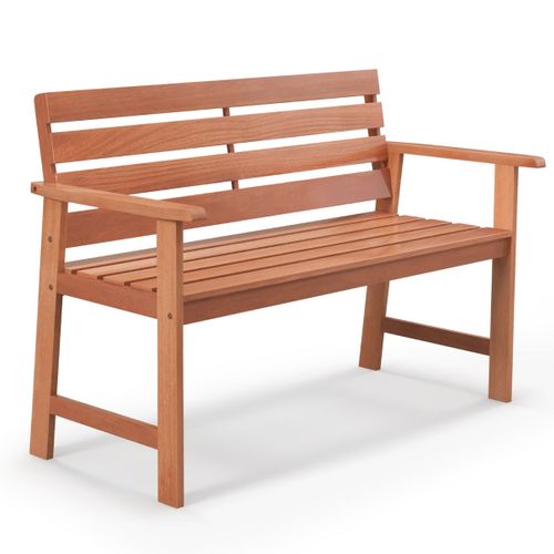 Banc De Jardin 120,5 X 64 X 84 Cm Assise Ergonomique Confortable Style Naturel