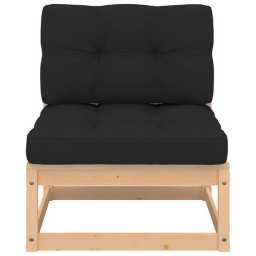 Salon De Jardin Meuble D'extérieur Ensemble De Mobilier 7 Pièces Avec Coussins Bois D