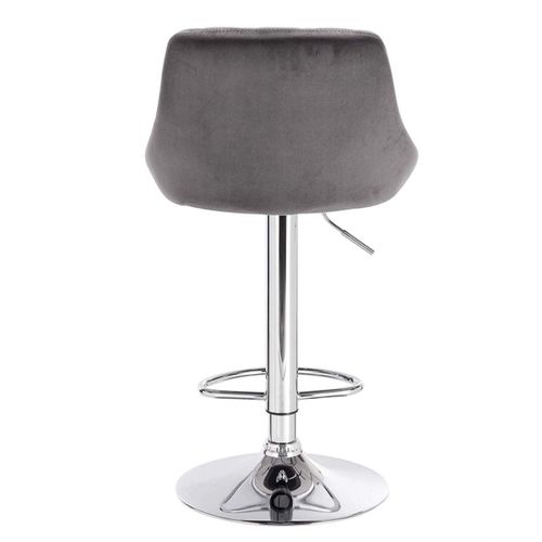 Tabouret De Bar En Velours Lot De 2 Pièces Gris Foncé 19_0000395