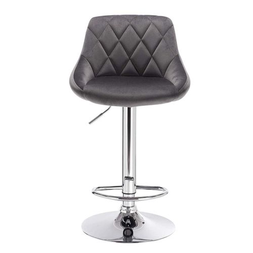 Tabouret De Bar En Velours Lot De 2 Pièces Gris Foncé 19_0000395