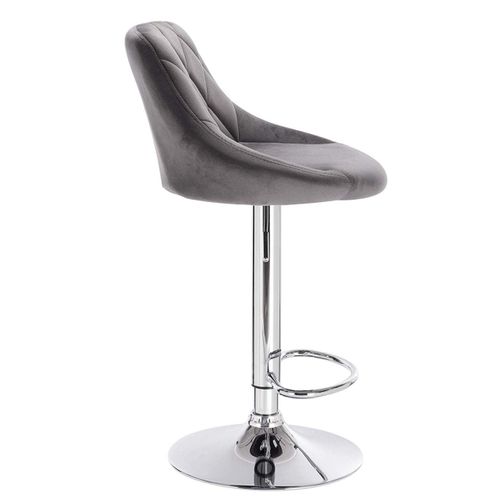 Tabouret De Bar En Velours Lot De 2 Pièces Gris Foncé 19_0000395