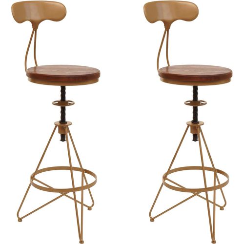Lot De 2 Tabourets De Bar Chaise Haute Avec Repose-pieds Rotatif Réglable En Hauteur Design