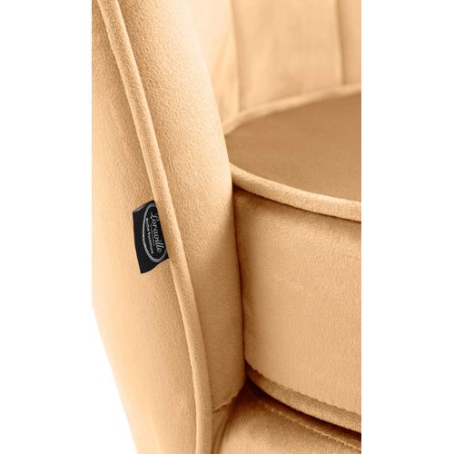 Fauteuil Lounge Chaise De Chaise Rembourrée Avec Coutures Décoratives Revêtement En Velours Jaune