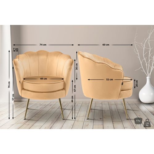 Fauteuil Lounge Chaise De Chaise Rembourrée Avec Coutures Décoratives Revêtement En Velours Jaune