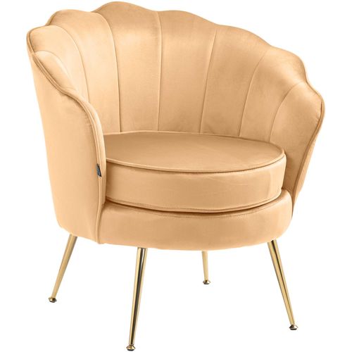 Fauteuil Lounge Chaise De Chaise Rembourrée Avec Coutures Décoratives Revêtement En Velours Jaune