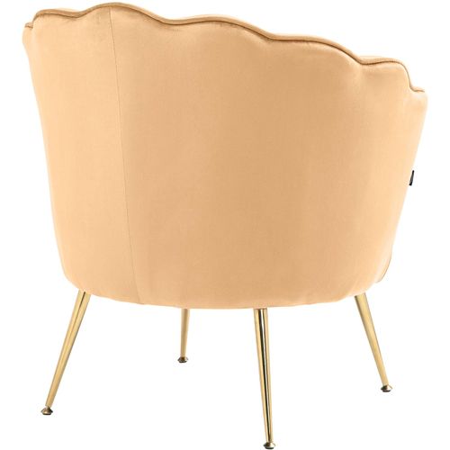 Fauteuil Lounge Chaise De Chaise Rembourrée Avec Coutures Décoratives Revêtement En Velours Jaune