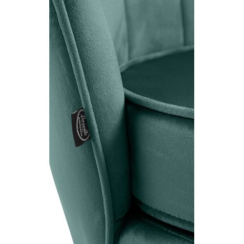 Fauteuil Lounge Chaise De Chaise Rembourrée Avec Coutures Décoratives Revêtement En Velours Vert E