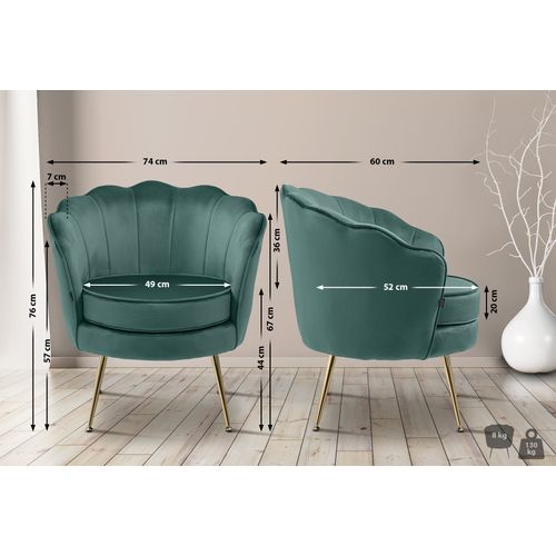 Fauteuil Lounge Chaise De Chaise Rembourrée Avec Coutures Décoratives Revêtement En Velours Vert E