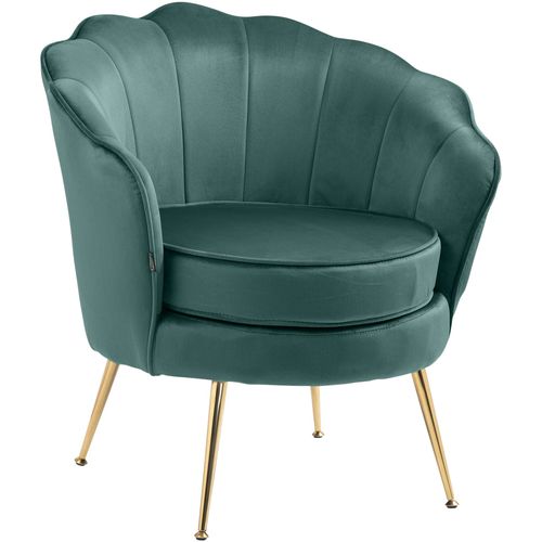Fauteuil Lounge Chaise De Chaise Rembourrée Avec Coutures Décoratives Revêtement En Velours Vert E
