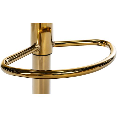 Lot De 2 Tabourets De Bar Repose-pieds Intégré Revêtement Velours Marron Structure En Métal Doré