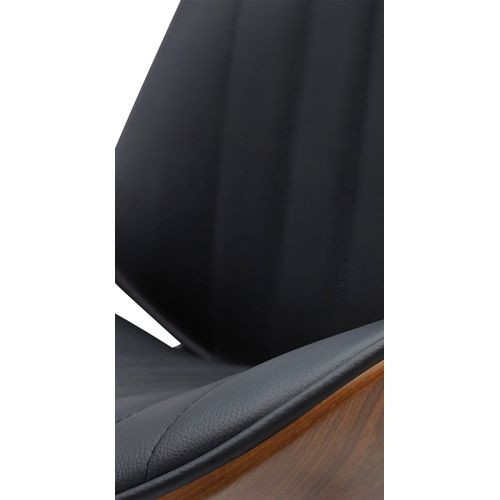 Lot De 2 Tabourets De Bar En Similicuir Noir Avec Surpiqûres Cadre En Bois Foncé Pieds En Métal