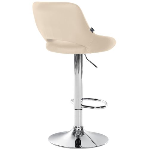 Lot De 2 Tabourets De Bar Avec Repose-pieds En Forme D'arc Assise En Simili Crème
