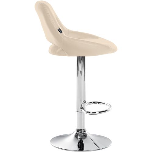 Lot De 2 Tabourets De Bar Avec Repose-pieds En Forme D'arc Assise En Simili Crème