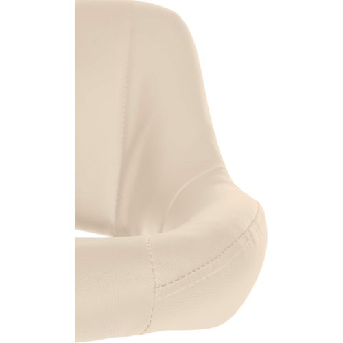 Lot De 2 Tabourets De Bar Avec Repose-pieds En Forme D'arc Assise En Simili Crème