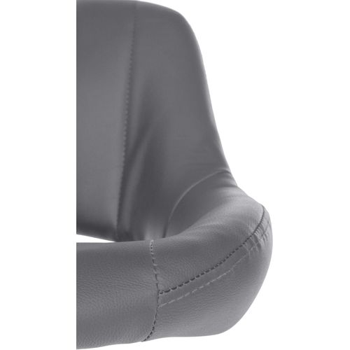Lot De 2 Tabourets De Bar Avec Repose-pieds En Forme D'arc Assise En Simili Gris Cadre En Méta