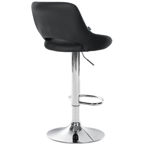 Lot De 2 Tabourets De Bar Avec Repose-pieds En Forme D'arc Assise En Simili Noir Cadre En Métal