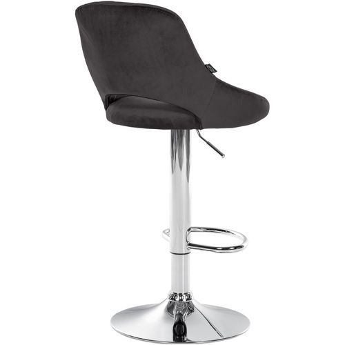 Lot De 2 Tabourets De Bar Avec Repose-pieds En Forme D'arc Assise En Tissu Noir Cadre En Métal Tdb