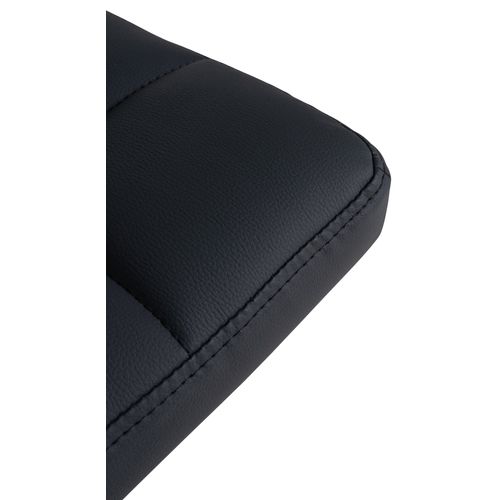 Set De 2 Tabourets De Bar Réglable En Hauteur Avec Couture Décorative Assise En Simili Noir