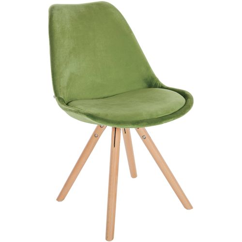 Chaise De Salle à Manger X1 Style Scandinave En Velours Vert Clair Pieds En Bois Clair 10_0001461