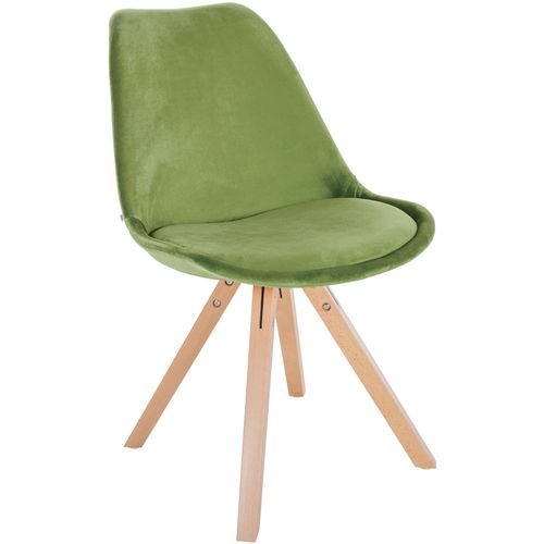 Chaise De Salle à Manger X1 Style Scandinave En Velours Vert Clair Pieds En Bois Clair 10_0001470