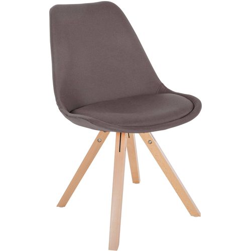 Chaise De Salle à Manger X1 Style Scandinave En Tissu Taupe Pieds En Bois Clair 10_0001486