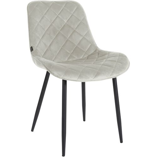 Chaise De Salle à Manger Cuisine X1 Assise En Velours Crème Et Pieds En Métal Noir 10_0001488