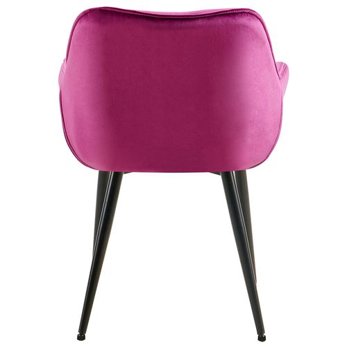 Chaise De Salle à Manger X1 Design Et Moderne Assise En Velours Violet Et Pieds En Métal Noir 10_0