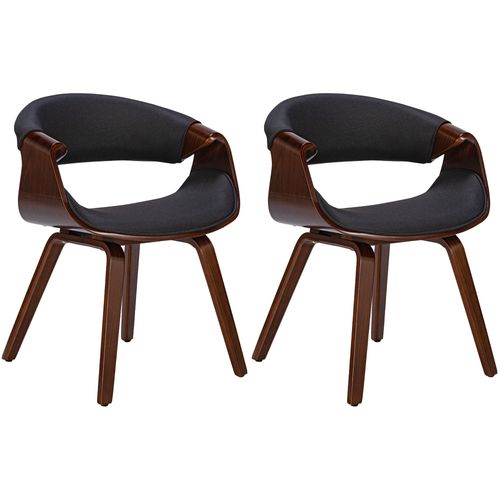 Lot De 2 Chaises De La Salle à Manger Design Retro En Structure En Bois Couleur Noyer Et Assise En