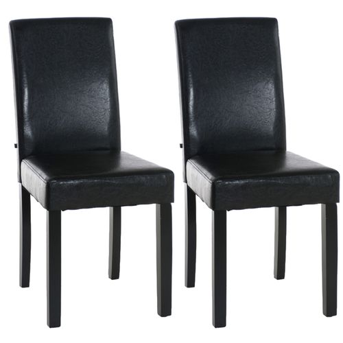 Lot De 2 Chaises De Salle à Manger Design Moderne En Pvc Marron Et Pieds En Bois Noir 10_0001551