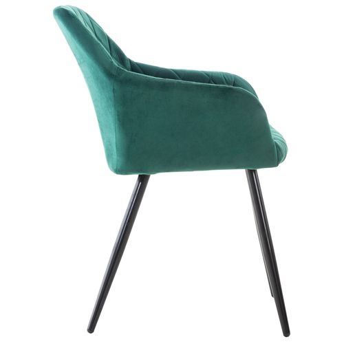 Lot De 2 Chaises De Salle à Manger Coutures En Losanges Style Retro Chic En Tissu Velours Vert