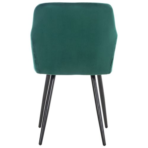 Lot De 2 Chaises De Salle à Manger Coutures En Losanges Style Retro Chic En Tissu Velours Vert
