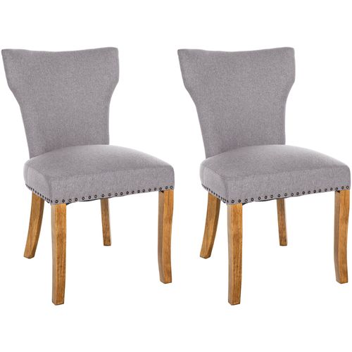 Set De 2 Chaises De Salle à Manger Boutons Décoratifs En Tissu Couleur Gris Et Pieds En Bois 10_00