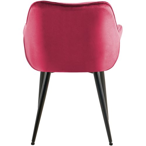 Lot De 2 Chaises De Salle à Manger Design Et Moderne Assise En Velours Rouge Et Pieds En Métal