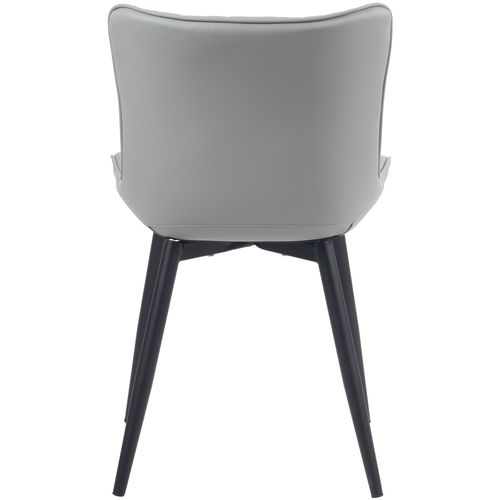 Set De 2 Chaises De Salle à Manger Design Moderne En Pvc Gris Et Métal Noir 10_0001672