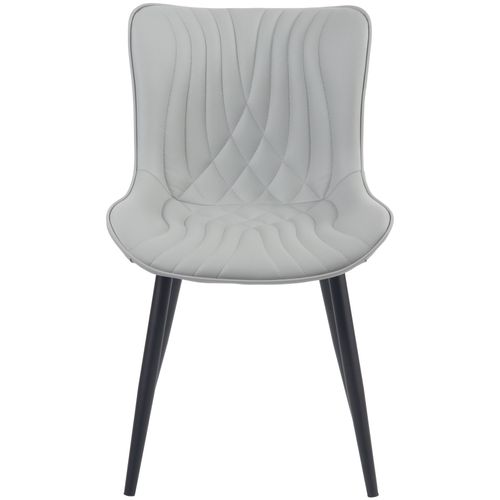 Set De 2 Chaises De Salle à Manger Design Moderne En Pvc Gris Et Métal Noir 10_0001672