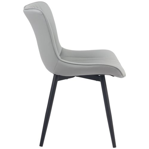 Set De 2 Chaises De Salle à Manger Design Moderne En Pvc Gris Et Métal Noir 10_0001672