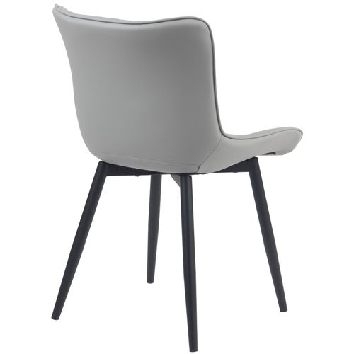 Set De 2 Chaises De Salle à Manger Design Moderne En Pvc Gris Et Métal Noir 10_0001672