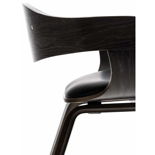 Lot De 2 Chaises De Salle à Manger Bureau Design Retro En Pvc Noir Structure En Bois Gris 10_00017