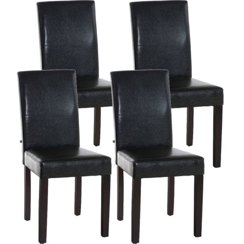 Lot De 4 Chaises De Salle à Manger Design Moderne Et Confortable En Pvc Marron Pieds En Bois Marro