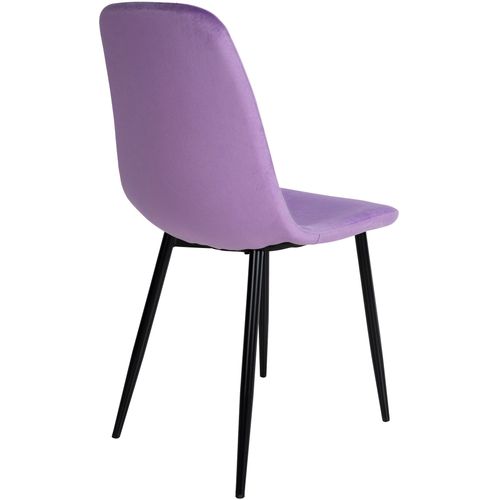 Lot De 4 Chaises De Salle à Manger Design Simple Avec Pieds En Métal Noir Et Assise En Tissu
