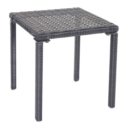 Ensemble De 2 Chaises Longues De Jardin Transat Bain De Soleil Avec Petite Table En Polyrotin Noir
