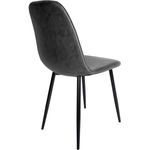 Chaise De Salle à Manger X1 Design Simple Avec Pieds En Métal Noir Assise En Pvc Noir 10_0002078