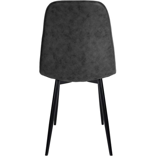 Chaise De Salle à Manger X1 Design Simple Avec Pieds En Métal Noir Assise En Pvc Noir 10_0002078